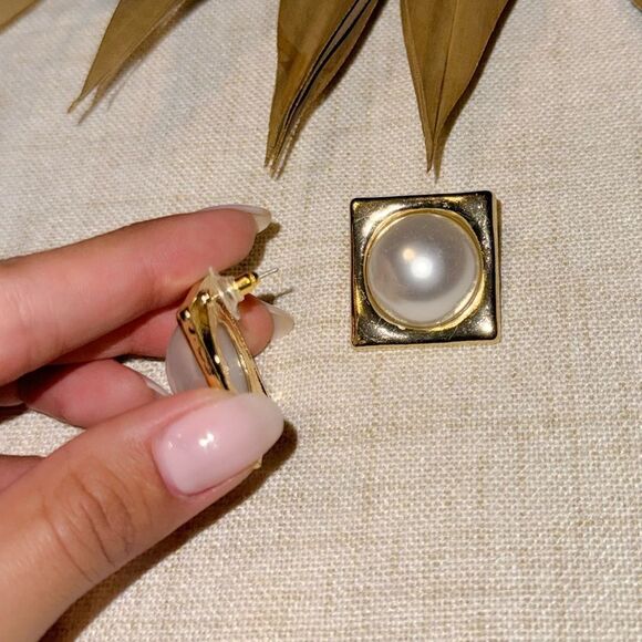 Vintage pearl earrings M513 - Picture 3 of 4